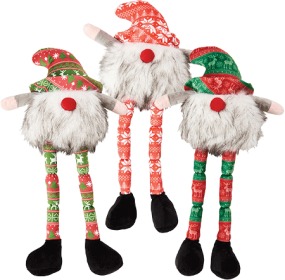 ETHICAL SPOT Holiday Gnomes Long Leg Dog Toy 21" Asst