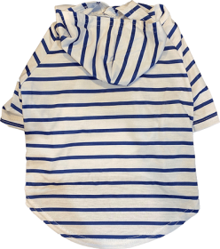 FASHION PET Striped Hoodie Blue & White XS