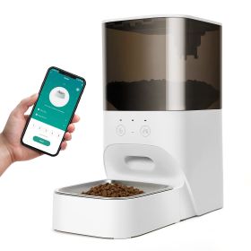 Automatic Cat Feeder, Timed Cat Feeder with APP Control, Dog Food Dispenser with Stainless Steel & Lock Lid, Up to 20 Portions 10 Meals Per Day, 30S V