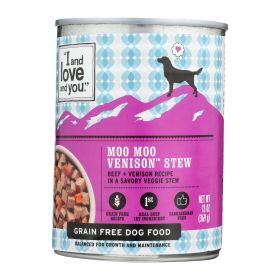 I And Love And You Dog Canned Food Moo Moo Venison Stew - Case Of 12 - 13 Oz