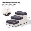 3 Tiers Foldable Dog Stairs,Pet Steps for Small to Medium Dogs,Dog Ladder Storage Stepper for Bed Sofa Couch