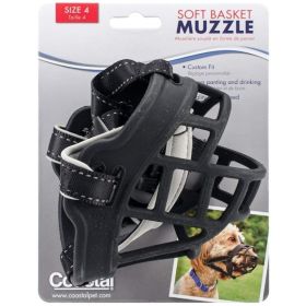 Coastal Pet Soft Basket Muzzle for Dogs Black (size: Size 4)