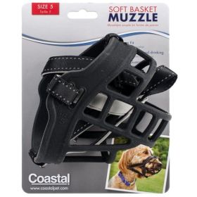 Coastal Pet Soft Basket Muzzle for Dogs Black (size: Size 5)