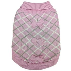 Fashion Pet Pretty in Plaid Dog Sweater Pink (size: XXSmall)