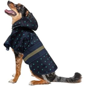 Fashion Pet Polka Dot Dog Raincoat Navy (size: medium)