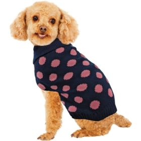 Fashion Pet Contrast Dot Dog Sweater Pink (size: XSmall)