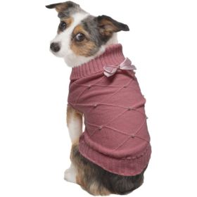 Fashion Pet Flirty Pearl Dog Sweater Pink (size: XSmall)