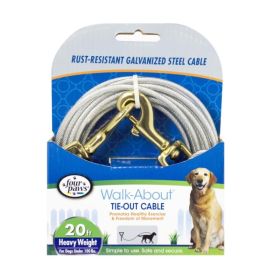 Four Paws Walk (size: About TieOut Cable Heavy Weight for Dogs up to 100 lbs  20' Long)