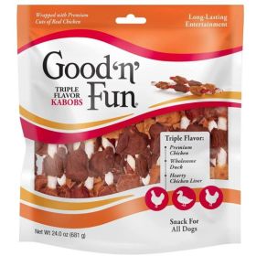 Healthy Hide Good'n' Fun Triple (size: Flavor Kabobs Chicken, Duck and Chicken Liver  36 count)