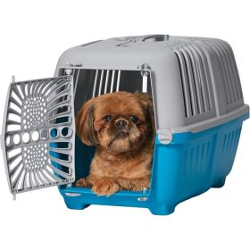 MidWest Spree Plastic Door Travel Carrier Blue Pet Kennel (size: Small  1 count)