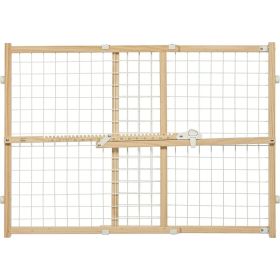 MidWest Wire Mesh Wood Presuure Mount Pet Safety Gate (size: 24" tall  1 count)