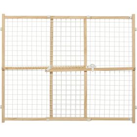 MidWest Wire Mesh Wood Presuure Mount Pet Safety Gate (size: 32" tall  1 count)