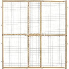 MidWest Wire Mesh Wood Presuure Mount Pet Safety Gate (size: 44" tall  1 count)