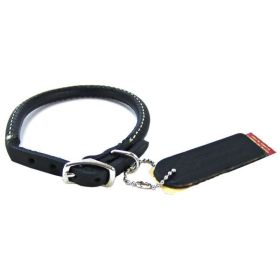 Circle T Pet Leather Round Collar (Color: black, size: 12" Neck)