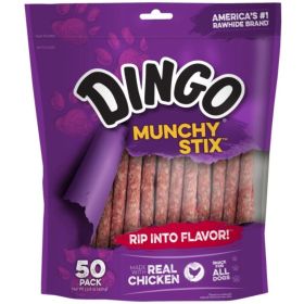 Dingo Muchy Stix Chicken & Munchy Rawhide Chew (size: 50 Pack)