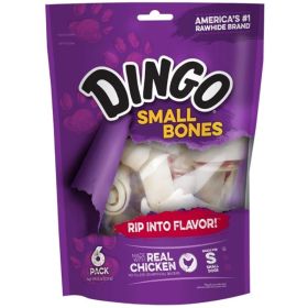 Dingo Meat in the Middle Rawhide Chew Bones (size: Small  4" (6 Pack))