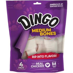 Dingo Meat in the Middle Rawhide Chew Bones (size: Medium  6" (4 Pack))