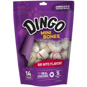 Dingo Meat in the Middle Rawhide Chew Bones (size: Mini  2.5" (14 Pack))