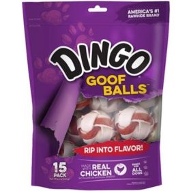 Dingo Goof Balls Chicken & Rawhide Chew (size: Small  1"(15 Pack))