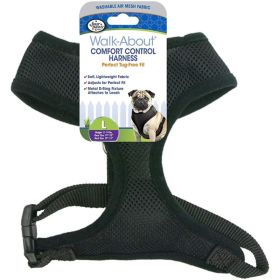 Four Paws Comfort Control Harness (Color: black, size: Large  For Dogs 1118 lbs (19")