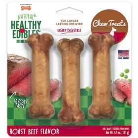 Nylabone Healthy Edibles Wholesome Dog Chews (size: Roast Beef Flavor  Regular (3 Pack))