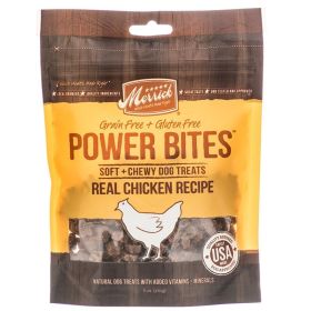 Merrick Power Bites Soft & Chewy Dog Treats (size: Real Chicken Recipe  6 oz)