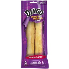 Dingo Wag'n Wraps Chicken & Rawhide Chews (No China Sourced Ingredients) (size: Jumbo 2 count)