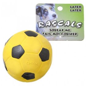 Rascals Latex Soccer Ball for Dogs (Color: yellow, size: 3" Diameter)