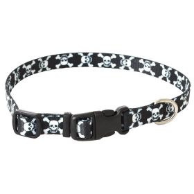 Pet Attire Styles Skulls Adjustable Dog Collar (size: 8"12" Long x 3/8" Wide)