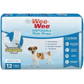 Four Paws Wee Wee Disposable Male Dog Wraps (size: XSmall/Small  12 Pack  (Fits Waists up to 15"))