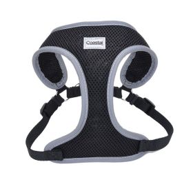 Coastal Pet Comfort Soft Reflective Wrap Adjustable Dog Harness (Color: black, size: XSmall 16)