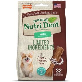 Nylabone Natural Nutri Dent Filet Mignon Dental Chews (size: Limited Ingredients  Mini  32 Count)