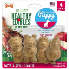 Nylabone Natural Healthy Edibles Puppy Chew Treats (size: Lamb & Apple Flavor  4 Pack)