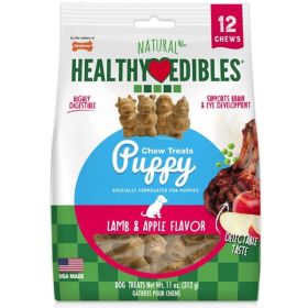 Nylabone Natural Healthy Edibles Puppy Chew Treats (size: Lamb & Apple Flavor  12 Pack)