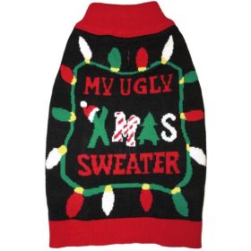 Fashion Pet Black Ugly XMAS Dog Sweater (size: small)