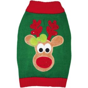 Fashion Pet Green Reindeer Dog Sweater (size: X Small)