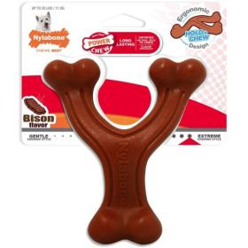 Nylabone Power Chew Wishbone Dog Chew Toy Bison Flavor (size: Regular  1 count)