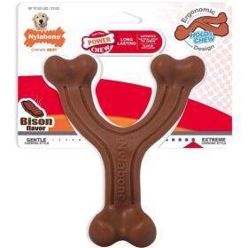 Nylabone Power Chew Wishbone Dog Chew Toy Bison Flavor (size: Giant  1 count)