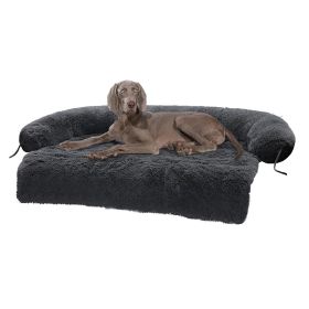 Dog Mat Furniture Protector Fluffy Dog Couch Bed (Color: Dark gray, size: XL)